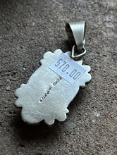 Load image into Gallery viewer, Navajo Sterling Silver White Buffalo Turquoise Pendant. D Stungston