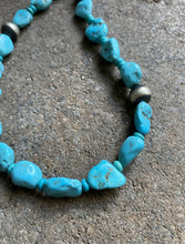 Load image into Gallery viewer, Sterling Silver Turquoise Bead Necklace. 18 inch