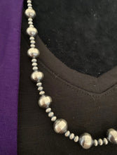 Load image into Gallery viewer, Sterling Silver 10mm Pearls Bead Necklace. 20 inch