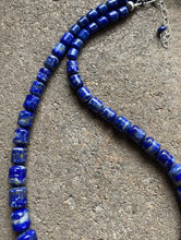 Load image into Gallery viewer, Sterling Silver Graduated Lapis Bead Necklace. 18 inch