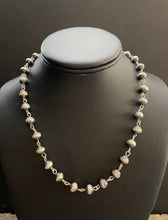 Load image into Gallery viewer, Sterling Silver 8mm Navajo Pearls Rosary Bead Necklace. 28 Inch.
