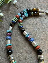 Load image into Gallery viewer, Tommy &amp; Rosita Singer T R Sterling Silver Blue Green Turquoise Bead Necklace 19”