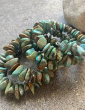 Load image into Gallery viewer, Sterling Silver Green Turquoise Nuggets Bead Bracelet. Free size