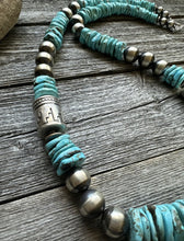 Load image into Gallery viewer, Sterling silver graduated turquoise bead necklace 30 Inch