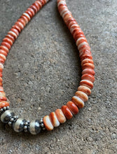 Load image into Gallery viewer, Sterling Silver Spiny Oyster Bead Necklace. 18.5 inch