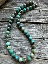 Load image into Gallery viewer, Sterling silver turquoise bead necklace 16 inch