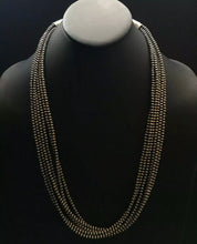 Load image into Gallery viewer, Sterling Silver 4mm Navajo Pearls Multi Strand Bead Necklace. 26 Inch.