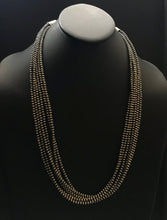 Load image into Gallery viewer, Sterling Silver 4mm Navajo Pearls Multi Strand Bead Necklace. 26 Inch.