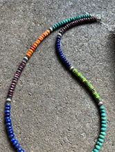 Load image into Gallery viewer, Sterling Silver Multi Stone W Pearls Bead Necklace. 22 Inch
