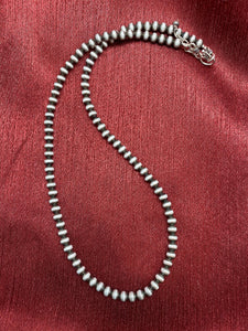 Sterling Silver  5 mm bead Necklace.