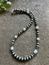 Load image into Gallery viewer, Sterling Silver White Bead W Pearls Necklace. 18 inch