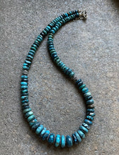 Load image into Gallery viewer, Sterling Silver Graduated Turquoise Bead Necklace. 18.5 inch