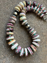 Load image into Gallery viewer, Sterling Silver Purple Spiny Oyster with Turquoise Bead Necklace. 18 inch