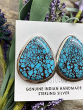 Load image into Gallery viewer, Navajo Sterling Silver Egyptian Turquoise Earrings. OC