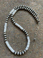 Load image into Gallery viewer, Sterling Silver White Bead W Pearls Necklace. 18 inch
