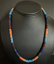 Load image into Gallery viewer, Sterling Silver Multi Stone Bead Necklace. 20 Inch