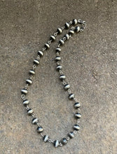 Load image into Gallery viewer, Sterling Silver 8mm Navajo Pearls Rosary Bead Necklace. 16 Inch.