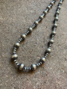 Sterling Silver 10mm Pearls Bead Necklace. 20 inch
