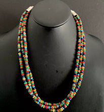 Load image into Gallery viewer, Sterling Silver Multi Strand Multi Stone Bead Necklace. 24 inch