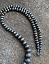 Load image into Gallery viewer, Sterling Silver Graduated Navajo Pearls Bead Necklace 30 Inch