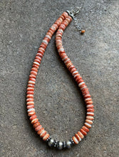 Load image into Gallery viewer, Sterling Silver Spiny Oyster Bead Necklace. 18.5 inch