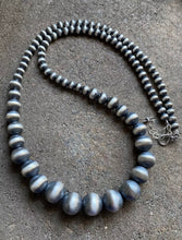 Load image into Gallery viewer, Sterling Silver Graduated Navajo Pearls Bead Necklace 30 Inch