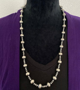 Sterling Silver 10mm Pearls Bead Necklace. 20 inch