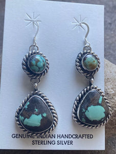 Navajo Sterling Silver Turquoise Earrings. CY