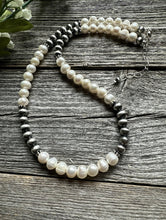 Load image into Gallery viewer, Sterling Silver Freshwater Pearls Bead Necklace. 18 inch