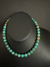 Load image into Gallery viewer, Sterling silver turquoise bead necklace 18 inch