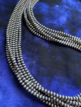 Load image into Gallery viewer, Sterling Silver Multi Strand 4mm 30 Inch Navajo Pearls Bead Necklace