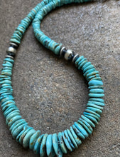 Load image into Gallery viewer, Sterling Silver Graduated Turquoise Bead Necklace. 18 inch