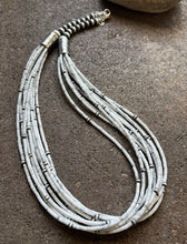 Load image into Gallery viewer, Sterling Silver Multi Strand White Howlite Bead W Pearls Necklace. 24 inch