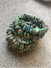 Load image into Gallery viewer, Sterling Silver Green Turquoise Nuggets Bead Bracelet. Free size