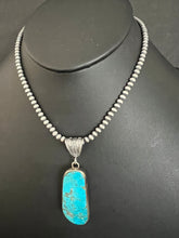 Load image into Gallery viewer, Navajo Sterling silver turquoise pendant necklace