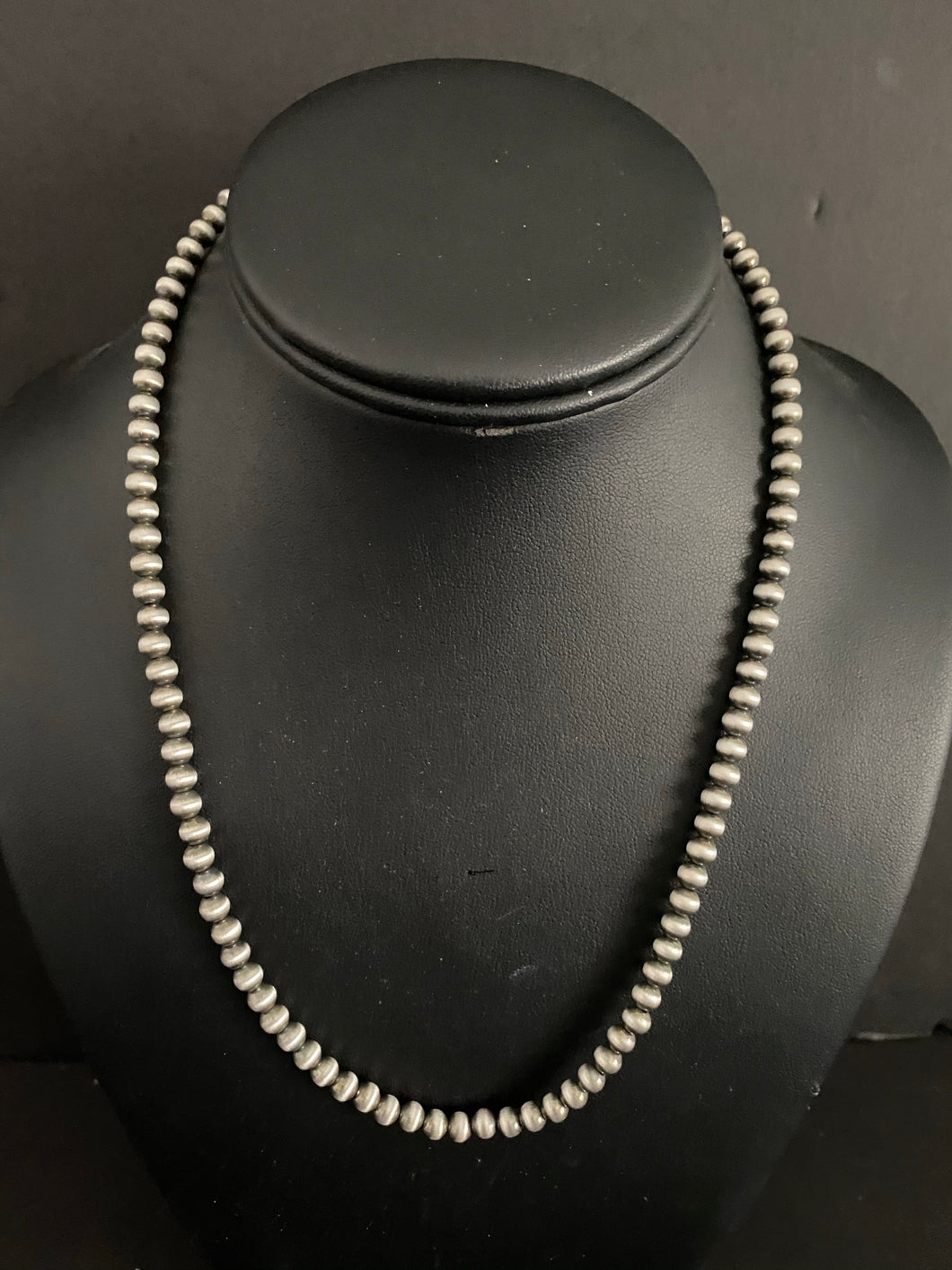 Sterling Silver  5 mm bead Necklace.