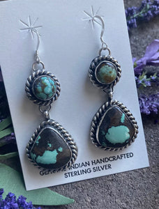 Navajo Sterling Silver Turquoise Earrings. CY