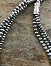 Load image into Gallery viewer, Sterling Silver Navajo Pearls Multi Strand Bead Necklace. 22 inch
