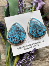 Load image into Gallery viewer, Navajo Sterling Silver Egyptian Turquoise Earrings. OC