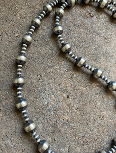 Sterling Silver 10mm Pearls Bead Necklace. 20 inch
