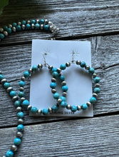 Load image into Gallery viewer, Sterling Silver Blue Turquoise Bead Necklace W Earrings Set. Gift 18 Inch
