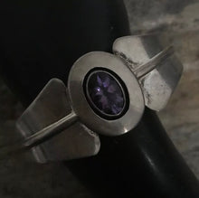 Load image into Gallery viewer, Vintage Old Pawn Navajo Sterling Silver Amethyst Cuff Bracelet. J W Toadlena