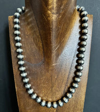 Load image into Gallery viewer, Sterling Silver 10mm Pearls Bead Necklace. 18 Inch