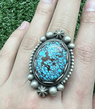 Load image into Gallery viewer, Elgin Tom Sterling Silver Egyptian Turquoise Ring. Size 8.5. Navajo