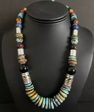 Load image into Gallery viewer, Tommy &amp; Rosita Singer T R Sterling Silver Turquoise Bead Necklace 20”