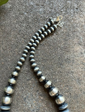 Load image into Gallery viewer, Sterling Silver Graduated White Bead W Pearls Necklace. 18 inch