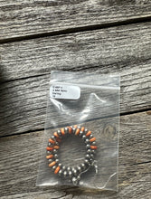 Load image into Gallery viewer, Sterling Silver Orange Spiny Oyster W Pearls Bead Hoop Earrings. 2.25 Inch.