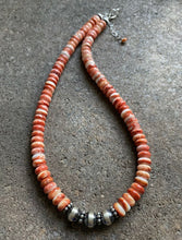 Load image into Gallery viewer, Sterling Silver Spiny Oyster Bead Necklace. 18.5 inch