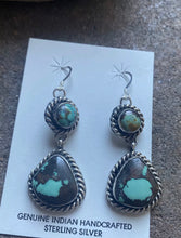 Load image into Gallery viewer, Navajo Sterling Silver Turquoise Earrings. CY