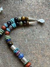 Load image into Gallery viewer, Tommy &amp; Rosita Singer T R Sterling Silver Blue Green Turquoise Bead Necklace 19”
